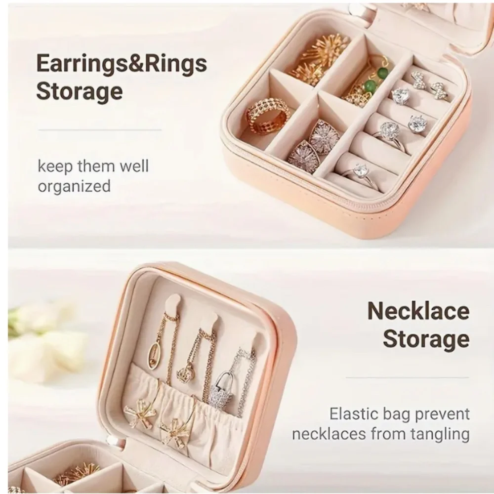 White Leather Jewelry Storage Box/Travel Box/Portable Jewelry Box